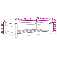 Produktbild för Hundbädd brun 105,5x75,5x28 cm massiv furu