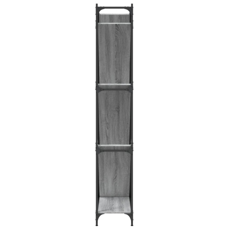 Produktbild för Bokhylla grå sonoma 79x30x180 cm konstruerat trä och metall