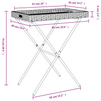 Miniatyr av produktbild för Hopfällbart brickbord beige 65x40x75 cm konstrotting