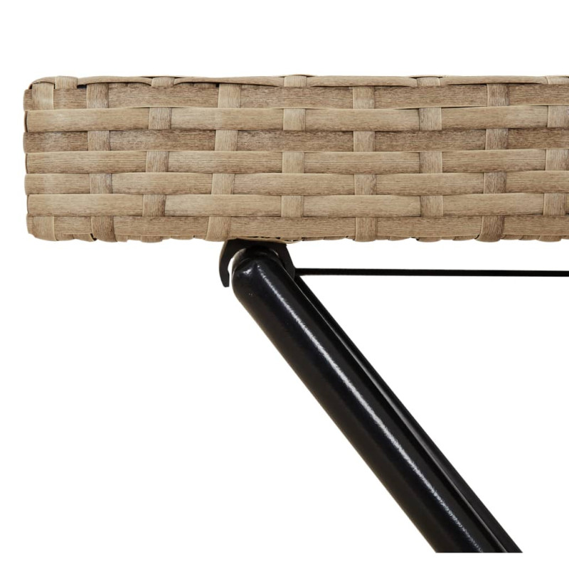Produktbild för Hopfällbart brickbord beige 65x40x75 cm konstrotting
