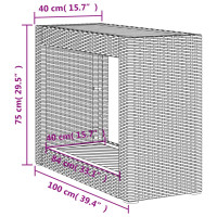 Produktbild för Trädgårdsbord med träskiva grå 100x40x75 cm konstrotting