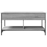 Produktbild för Soffbord grå sonoma 100x50x50 cm konstruerat trä och metall