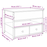 Produktbild för Soffbord svart 70x50x50 cm konstruerat trä och metall