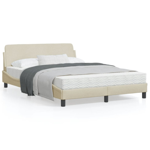 vidaXL Bed Frame "Dover" Cream 140x190 cm Fabric - Sängar & Sängramar