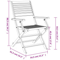 Produktbild för Hopfällbara trädgårdsstolar 4 st 54,5x61,5x86,5cm massiv akacia