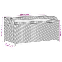 Produktbild för Förvaringsbänk beigemix 100x50x52 cm konstrotting massiv akacia