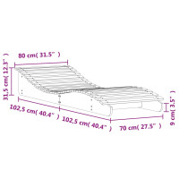 Produktbild för Solsäng 205x80x31,5 cm massiv furu