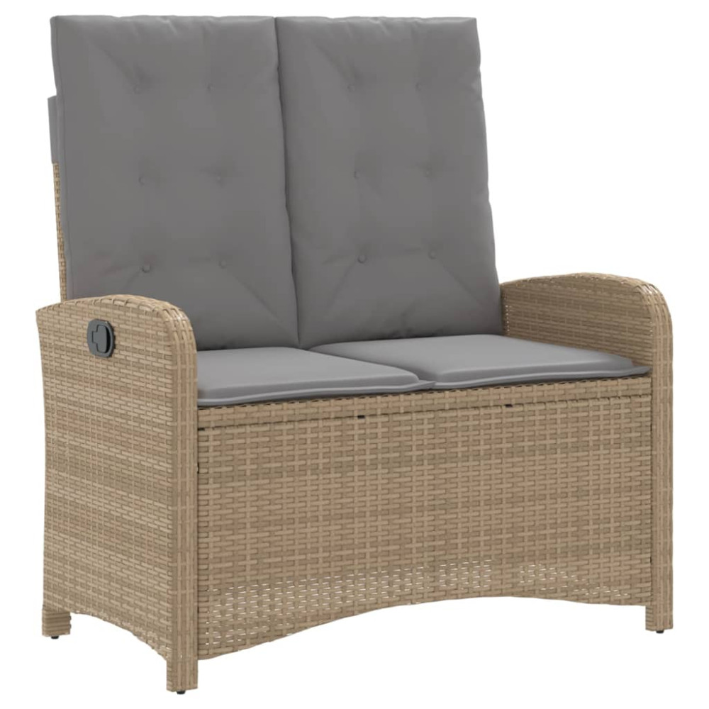 Produktbild för Soffgrupp för trädgården med dynor 4 delar beige konstrotting