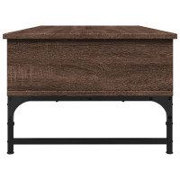 Produktbild för Soffbord brun ek 100x50x35 cm konstruerat trä och metall