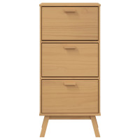 Produktbild för Skoskåp OLDEN brun 55x35x120 cm massiv furu