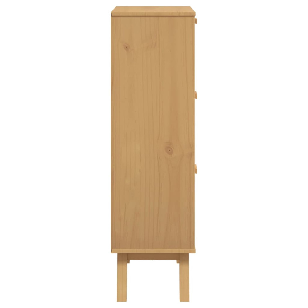 Produktbild för Skoskåp OLDEN brun 55x35x120 cm massiv furu
