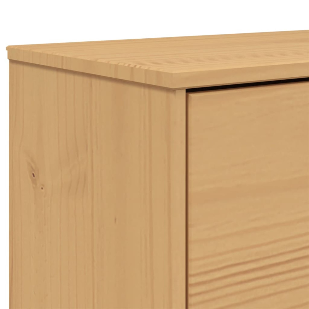 Produktbild för Skoskåp OLDEN brun 55x35x120 cm massiv furu