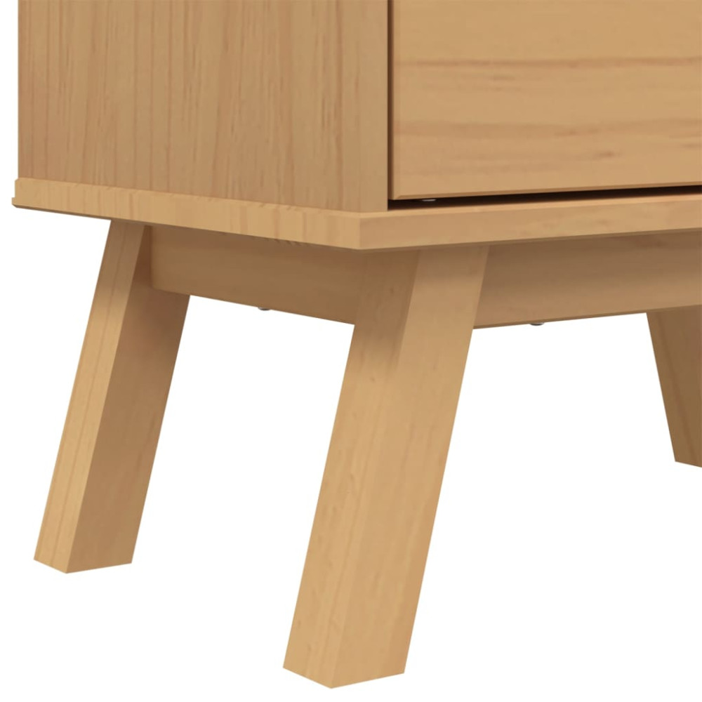Produktbild för Skoskåp OLDEN brun 55x35x120 cm massiv furu