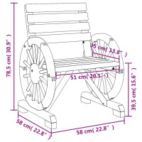 Produktbild för Trädgårdsstol 58x58x78,5 cm massiv furu