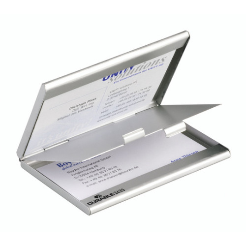 Durable Durable BUSINESS CARD BOX duo visitkortshållare Gjuten aluminium Silver