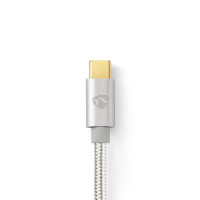 Miniatyr av produktbild för Nedis CCTB60700AL20 USB-kablar 2 m USB 2.0 USB C Gjuten aluminium