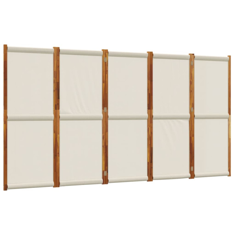 Produktbild för Rumsavdelare 5 paneler ljusgrå 350x180 cm