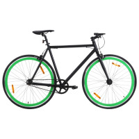 Miniatyr av produktbild för Fixed gear cykel svart och grön 700c 51 cm