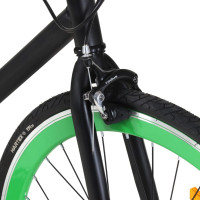Miniatyr av produktbild för Fixed gear cykel svart och grön 700c 51 cm