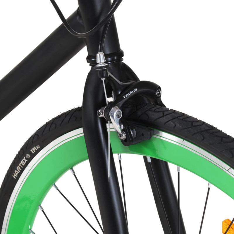 Produktbild för Fixed gear cykel svart och grön 700c 51 cm