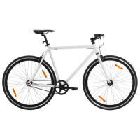 Produktbild för Fixed gear cykel vit och svart 700c 55 cm