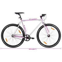 Produktbild för Fixed gear cykel vit och svart 700c 55 cm