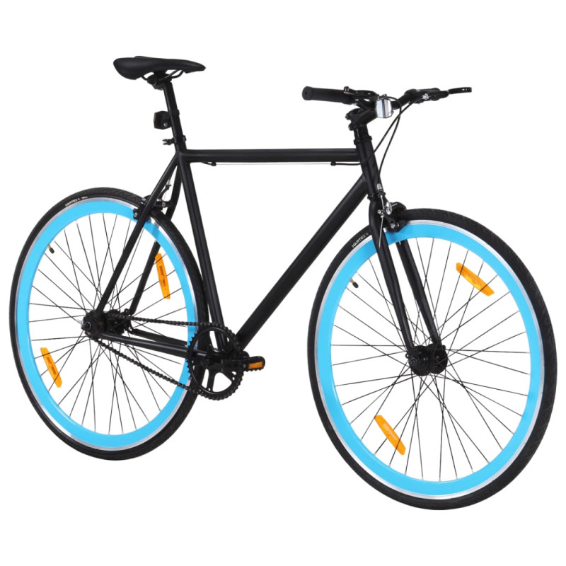 Produktbild för Fixed gear cykel svart och blå 700c 59 cm