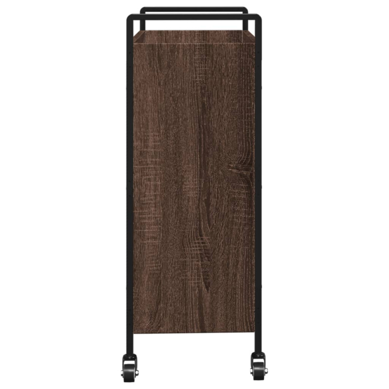 Produktbild för Köksvagn brun ek 70x30x82 cm konstruerat trä