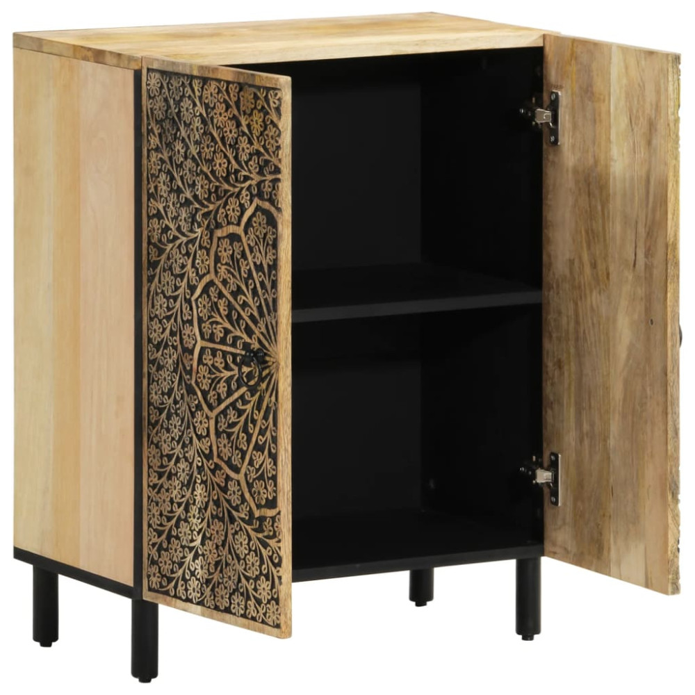 Produktbild för Sidoskåp 3 st 60x33x75 cm massivt mangoträ
