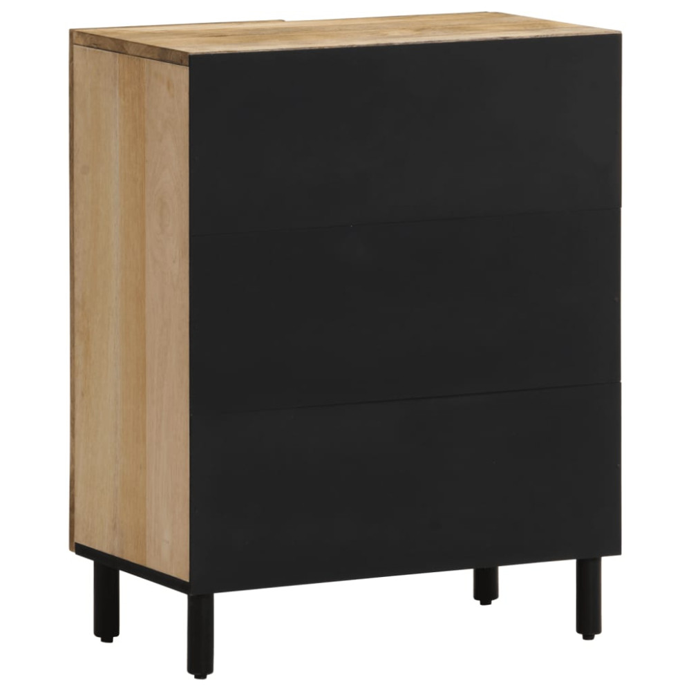 Produktbild för Sidoskåp 3 st 60x33x75 cm massivt mangoträ