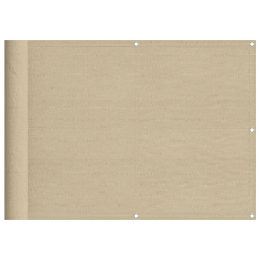 Produktbild för Balkongskärm beige 75x1000 cm 100% polyester oxford