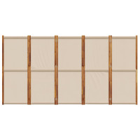 Produktbild för Rumsavdelare 5 paneler taupe 350x180 cm