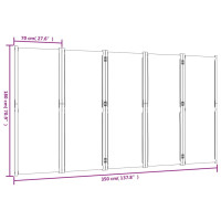 Produktbild för Rumsavdelare 5 paneler taupe 350x180 cm