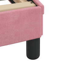 Miniatyr av produktbild för Sängram med huvudgavel rosa 180x200 cm sammet
