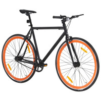 Miniatyr av produktbild för Fixed gear cykel svart och orange 700c 51 cm