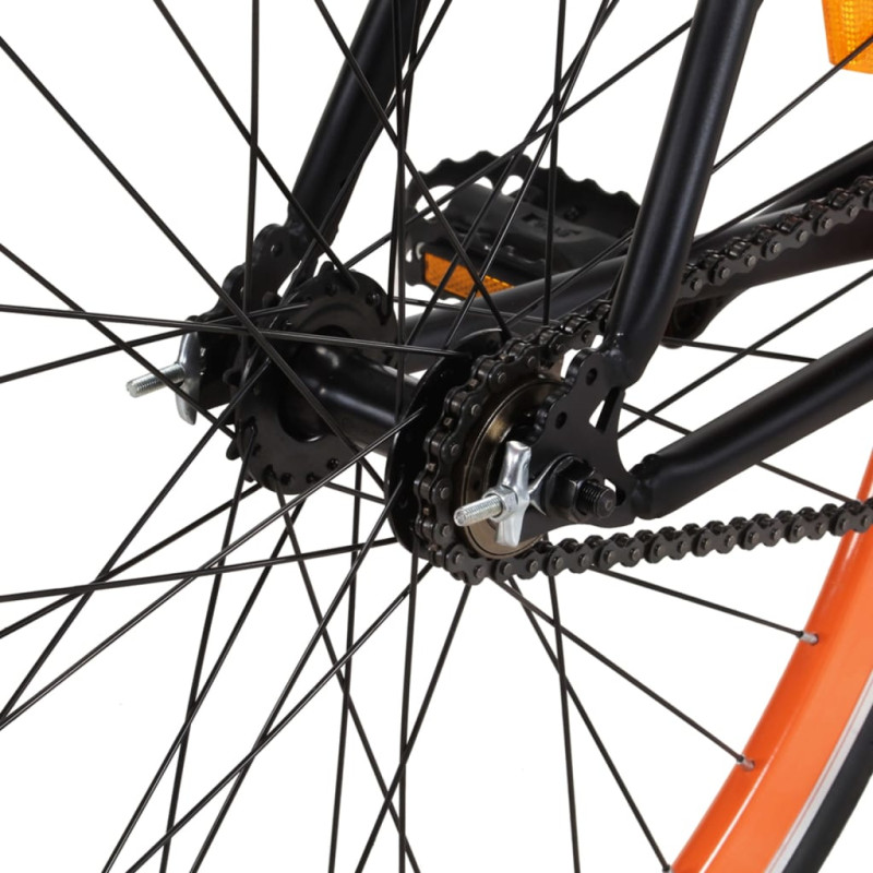 Produktbild för Fixed gear cykel svart och orange 700c 51 cm