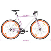 Miniatyr av produktbild för Fixed gear cykel vit och orange 700c 55 cm