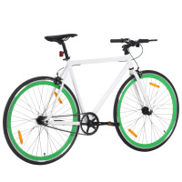 Miniatyr av produktbild för Fixed gear cykel vit och grön 700c 51 cm