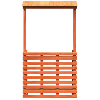 Produktbild för Barbord för trädgården med tak vaxad brun 112,5x57x195,5 cm