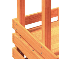Produktbild för Barbord för trädgården med tak vaxad brun 112,5x57x195,5 cm