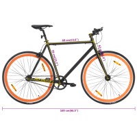 Miniatyr av produktbild för Fixed gear cykel svart och orange 700c 59 cm