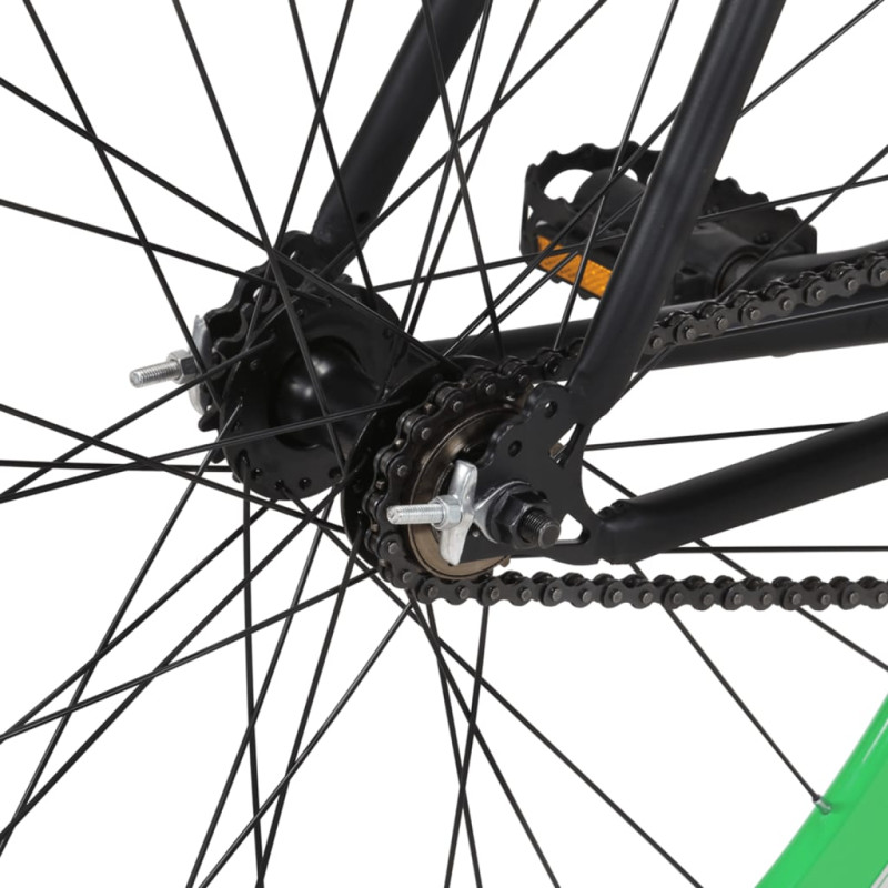 Produktbild för Fixed gear cykel svart och grön 700c 55 cm