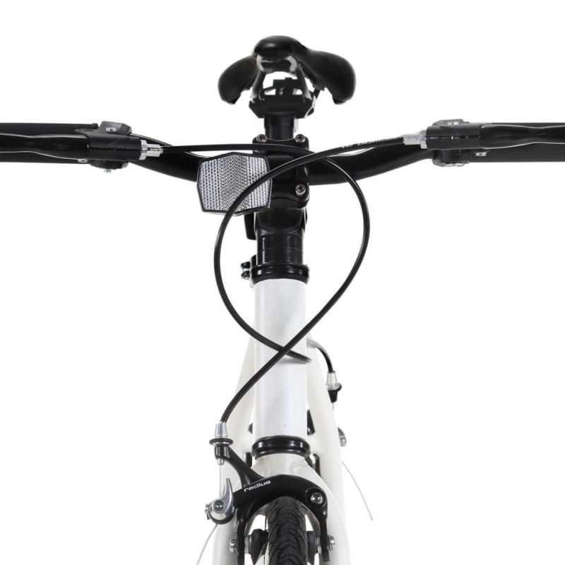 Produktbild för Fixed gear cykel vit och svart 700c 51 cm