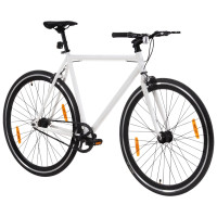 Miniatyr av produktbild för Fixed gear cykel vit och svart 700c 59 cm