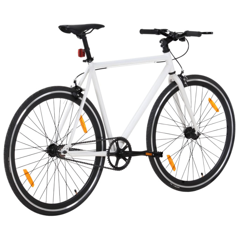 Produktbild för Fixed gear cykel vit och svart 700c 59 cm