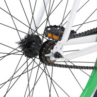 Miniatyr av produktbild för Fixed gear cykel vit och grön 700c 55 cm