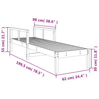 Produktbild för Solsäng 199,5x62x55 cm massivt douglasträ