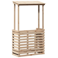 Produktbild för Barbord för trädgården med tak 112,5x57x195,5 cm massivt trä