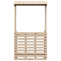 Produktbild för Barbord för trädgården med tak 112,5x57x195,5 cm massivt trä