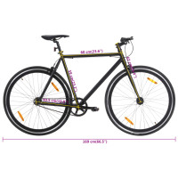 Miniatyr av produktbild för Fixed gear cykel svart 700c 59 cm